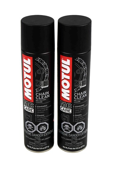 Motul 103243 C1 Chain Clean O, X &amp; Z-Ring Compatible 400mL/9.8 Fl oz Can 2 Pack