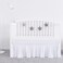 Crib Bed Skirt White for Girls Boys Pleated with Tassel Pompoms Dust Ruffled 14" Drop, Fit All Standard Crib Toddler Bed Skin-Friendly &amp; Soft Machine Washable Nursery Bedding Skirts
