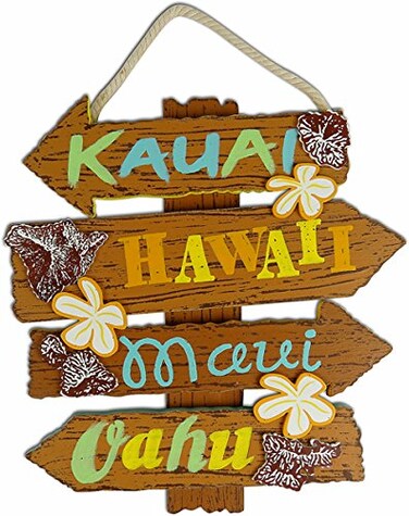 Hawaiian Islands Sign 11.375" X 0.5" X 12