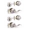 3 Sets of Front Exterior Door Knob Set with Single Cylinder Deadbolts in Satin Nickel Finish, All Keyed Same Combo Pack, Wave Style Entry Door Lever Locks with Combinations