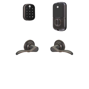 Yale Security B-YRD256-ZW-NW-0BP Yale Assure Lock SL with Z-Wave with Norwood Works with Ring Alarm, Smartthings, and Wink Smart Touchscreen Deadbolt with Matching Lever, Key-Free, Bronze