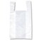 200 Large Plastic Grocery T-Shirt Bags - Plain White 12" x 6" x 21