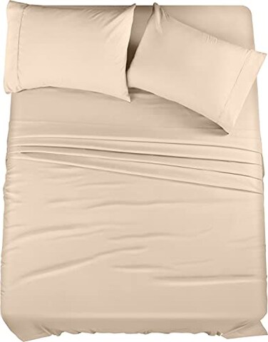 Utopia Bedding California King Bed Sheets Set - 4 Piece Bedding - Brushed Microfiber - Shrinkage and Fade Resistant - Easy Care (California King, Beige)