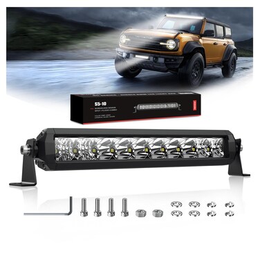 LED Light Bar 12 inch - 4WDKING 50W Off Road LED Spot Flood Combo Work Light Super Bright Truck Driving Fog Lamp IP69K Waterproof for Truck Cars ATV UTV Boat