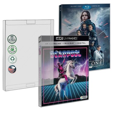 MALKO 10 Pack Blu-Ray SLIPCOVER Protector Case Compatible with: 4K UHD &amp; Blu Ray Slips