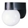 Westinghouse 6680300 Traditional One-Light Outdoor Wall Lantern, Black Finish on Polycarbonate, White Glass Globe