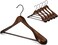 TOPIA HANGER Set of 6 Beautiful Coat Suit Jacket Wood Wooden Hangers, Premium Retro Finish with Extra-Wide Shoulder- 360&deg; Black Hooks &amp; Anti-Slip Bar CT02A