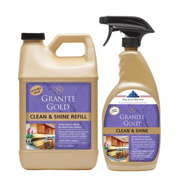 Granite Gold Clean and Shine Spray For Granite, Marble, Travertine, Quartz, Natural Stone Surfaces, 24 + 64 Fl Oz Value Pack