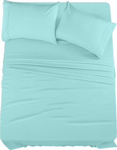 Utopia Bedding King Bed Sheets Set - 4 Piece Bedding - Brushed Microfiber - Shrinkage and Fade Resistant - Easy Care (King, Spa Blue)