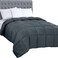 Utopia Bedding Comforters King Size, All Season Duvet Insert, Down Alternative Box Stitched Bed Comforter with Corner Tabs, Machine Washable (Grey)