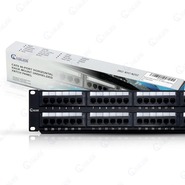 NewYork Cables&reg; Cat6 48 Port Patch Panel - 2U Rack-Mount Design, Unshielded Ports, Color-Coded Labels &ndash; Perfect Ethernet Patch Panel for Data Centers, Large-Scale Enterprises &amp; IT Network Optimization