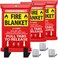 JJ CARE Fire Blanket &ndash; 3 Packs with Hooks &ndash; Emergency Fire Blanket for Home &amp; Kitchen, High Heat Resistant Fire Suppression Blankets for Home Safety, Kitchen, and Camping