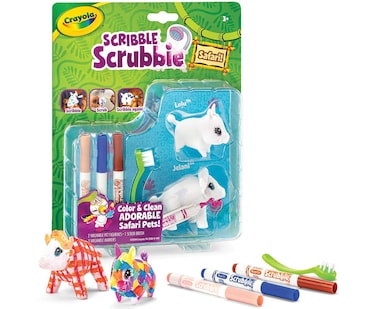 Crayola Scribble Scrubbie Safari Animals, Warthog and Buffalo, 2 Count, Creative Toy, Gift for Kids, Age 3, 4, 5, 6
