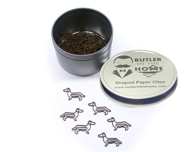 Butler in the Home Dog Dachshund Shaped Paper Clips Great for Paper Clip Collectors or Dog and Pet Lovers (Style #2) (Brown 100 Count)
