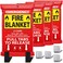 JJ CARE Fire Blanket &ndash; 4 Packs with Hooks &ndash; Emergency Fire Blanket for Home &amp; Kitchen, High Heat Resistant Fire Suppression Blankets for Home Safety, Kitchen, and Camping