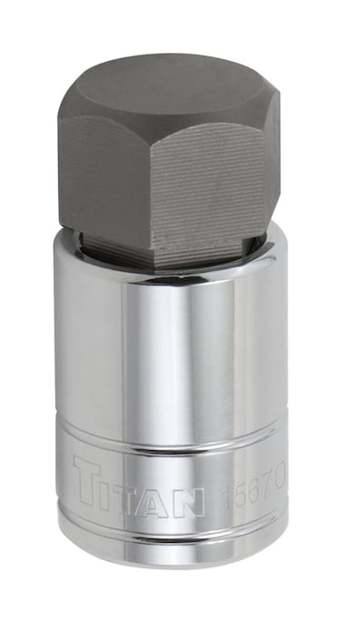Titan 15670 1/2-Inch Drive x 1-Inch Hex Bit Socket