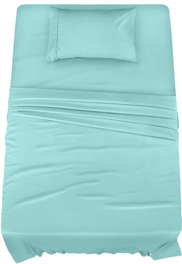 Utopia Bedding Twin Bed Sheets Set - 3 Piece Bedding - Brushed Microfiber - Shrinkage and Fade Resistant - Easy Care (Twin, Spa Blue)