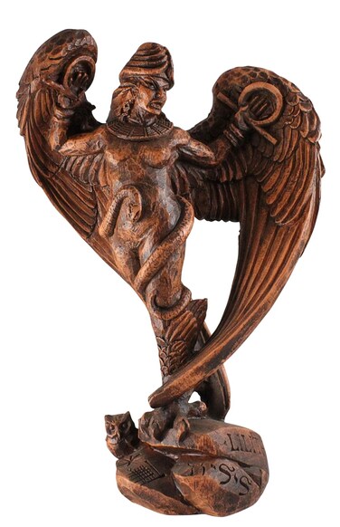 Dryad Design Goddess Lilith Statue - Wiccan Pagan Altar Home Decor Art (Wood Finish) - 12" Tall