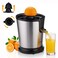 Homeleader Electric Citrus Juicer, Lemon Squeezer with Stainless Steel, Orange Squeezer with Two Cones, Powerful Motor for Grapefruits, Orange and Lemon, Black