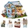SPILAY Dollhouse Miniature with Furniture,DIY Dollhouse Kit Plus Dust Cover &amp; Music Box,1:24 Scale Creative Room for Girl Christmas Birthday Gift for Lover and Friends (Rose Garden Tea House)