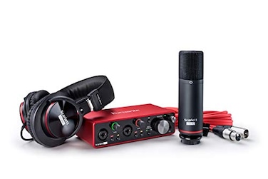 Focusrite Scarlett 2i2 Studio 3rd Gen USB Audio Interface Bundle for the Songwriter with Condenser Microphone and Headphones for Recording, Streaming and Podcasting