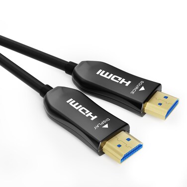 4K Fiber Optic HDMI Cable 100ft, High Speed HDMI 2.0 Cable, 18Gbps, Supports HDR, ARC, Directional Fiber HDMI Cord, Compatible with PS5/Blu-ray/TV Box/HDTV/Projector