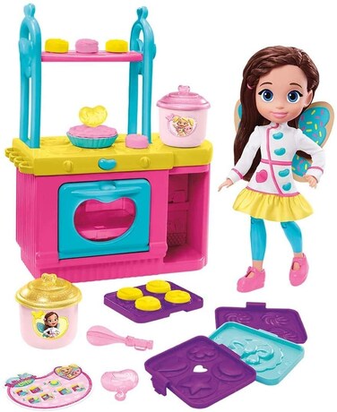 Fisher-Price Nickelodeon Butterbean's Caf&eacute; Magical Bake and Display Oven and 11-inch Doll, Musical Kitchen Playset with Lights and Sounds, Fairy Dough, 3 Dessert Molds, Recipe Card (Amazon Exclusive)
