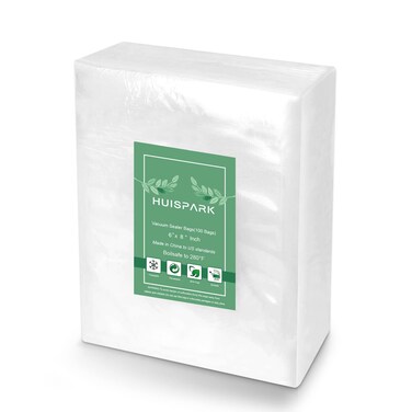 Vacuum Sealer Bags Heavy Duty Pre-Cut Design Commercial Grade Food Sealable 6x8 inch 100pcs for Heat Seal Food Storage, Smell Proof Bags Boilsafe to 280&deg;F Freezable