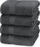 Utopia Towels 4 Pack Bath Towels Set, (27 x 54 Inches) 100% Ring Spun Cotton, Quick Dry, Highly Absorbent, Soft Feel Towels, Perfect for Daily Use (Grey)