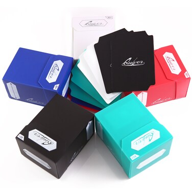 Quiver Time 80+ Standard Trading Card Deck Blocks Fits MTG Deck &amp; Other TCG Cards - Set of 5 Commander Deck Box with 2 Dividers/Card Deck Box (White, Black, Blue, Red &amp; Green)