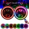 7 Inch Round LED Headlight RGB Halo Angel Eyes DOT Approved Halo Headlights for Wrangler JK TJ LJ CJ Sahara Sport Rubicon Headlight 1997~2017, 2Pack RGB Headlights