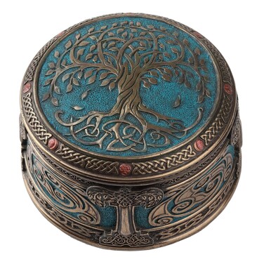 Veronese Design 4 Inch Spiritual Tree of Life Cold Cast Resin Bronze Finish Trinket Jewelry Box
