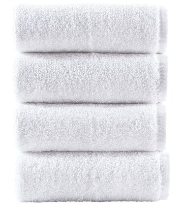 Washcloth Linen Set Premium Original Turkish Cotton, Hotel Quality for Maximum Softness &amp; Absorbency Face Towels for Hand, Kitchen &amp; Cleaning (White Washcloths Set)