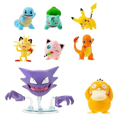 Pokemon Battle Figure 8-Pack - Comes with 2&rdquo; Pikachu, 2&rdquo; Bulbasaur, 2&rdquo; Squirtle, 2&rdquo; Charmander, 2&rdquo; Meowth, 2" Jigglypuff, 3&rdquo; Loudred, and 3&rdquo; Psyduck