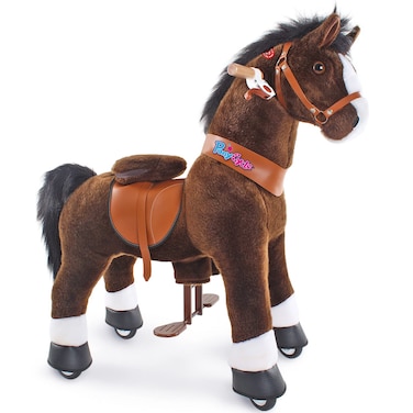 PonyCycle Ride on Horse for Kids 4-8 Riding Large Horses Toys Riding Pony Gifts (36" Height/Size 4) Giddy up Spirit Toys Ride on Pony Walking Animal Classic Model U Chocolate Brown Ux421 with Brake