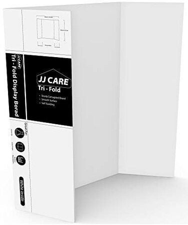 Trifold Board, Trifold Presentation Board [Pack of 3] Cardboard Panel - Trifold Board for Art Projects Black/White