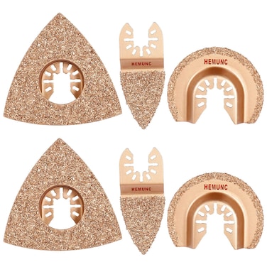 6pcs Universal Carbide Oscillating Saw Blades, HEMUNC Mixed Multitool Saw Blades