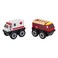 KidKraft Wooden 2-Piece Rescue Vehicle Play Set, Toy Ambulance and Fire Truck Cars, Gift for Ages 2+