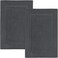 Utopia Towels Cotton Banded Rug, Bath Mats, Not a Bathroom Rug, 21 by 34 Inches, 100% Ring Spun Cotton, Highly Absorbent Shower Bathroom Floor Mat, Gray, 2 Pack