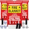 JJ CARE Fire Blanket &ndash; 3 Packs with Hooks and Gloves &ndash; Emergency Fire Blanket for Home &amp; Kitchen, High Heat Resistant Fire Suppression Blankets for Home Safety, Kitchen, and Camping