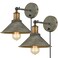 Vintage Farmhouse Wall Sconces Hardwired or Plug-in Bedroom Bath Wall Lamps Set of 2 with on/Off Switch