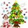 Christmas Tree 3.2ft DIY Wall Hanging Xmas Tree with 32 pcs Ornaments and 50 LEDs String Lights Christmas Decoration