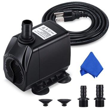Fountain Pump, 880GPH Submersible Water Pump, Durable 60W Outdoor Fountain Water Pump with 6.5ft Power Cord, 3 Nozzles for Aquarium, Pond, Fish Tank, Water Pump Hydroponics, Backyard Fountain