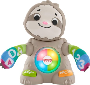 Fisher-Price Baby Learning Toy Linkimals Smooth Moves Sloth with Lights &amp; Music for Infants Ages 9+ Months​, Compatible Only with Linkimals Items