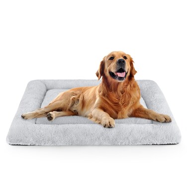 SIWA MARY Dog Bed Mat Soft Crate Pad Washable Anti-Slip Mattress for Large Medium Small Dogs and Cats Kennel Pad(40'' x 27'' Grey)