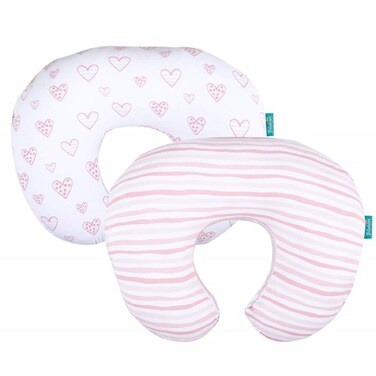 Biloban Nursing Pillow Cover 2 Pack for Boppy Pillow 100% Stretchy Cotton Large Zipper Super Soft &amp; Breathable Infant Support Breastfeeding Cover for Moms or Little Girl Gifts