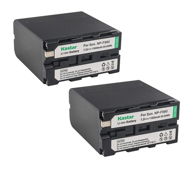 Kastar NP-F990 Battery 2 Pack, 7.2V 11600mAh Replacement for NP-F975 NP-F970 NP-F960 NP-F950 NP-F930 NP-F770 NP-F750 NP-F730 NP-F570 NP-F550 NP-F530 NP-F330 Battery, Sony Camcorder and LED Video Light