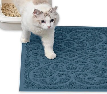 PetLike Cat Litter Box Mat, Thick Kitty Litter Trapping Mat, Durable,Waterproof &amp;Washable with Non-Slip Backing, Soft on Kitty Paws and Easy to Clean, BPA Free
