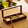 ExclusiveLane Wooden Spice Box   Hand Engraved Sheesham Wood Masala Dabba   Namak Daani with 3 Partitions &amp; Spoon   Size - 9x3x2 inches   Kitchen Spice Container &amp; Multipurpose Masala Dani