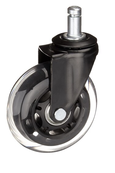 AmazonCommercial 3-Inch Transparent Swinvel Caster, Black, 5-Pack
